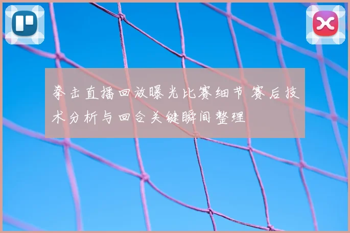 拳击直播回放曝光比赛细节 赛后技术分析与回合关键瞬间整理
